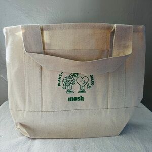 Canvas Tote Bag with Green Print